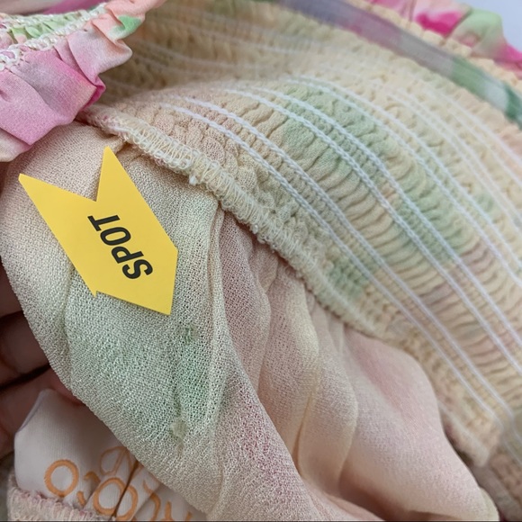 NWT Rococo Sand Alora Mini Off Shoulder Dress Floral Multi Pink Small - Picture 11 of 12